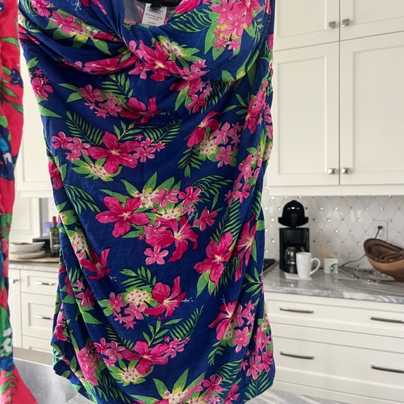 VINTAGE CANDY COUTURE HAWAIN BEACH TOPS PULL ON BUILT IN BRA SIZE LARGE - Picture 8 of 15